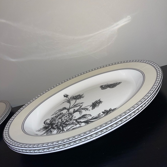 Amazon.com | Flora Ceramic Oval Platter – 14 Charter Club Bone China Tuileries Large Oval Floral Butterfly Serving Plates